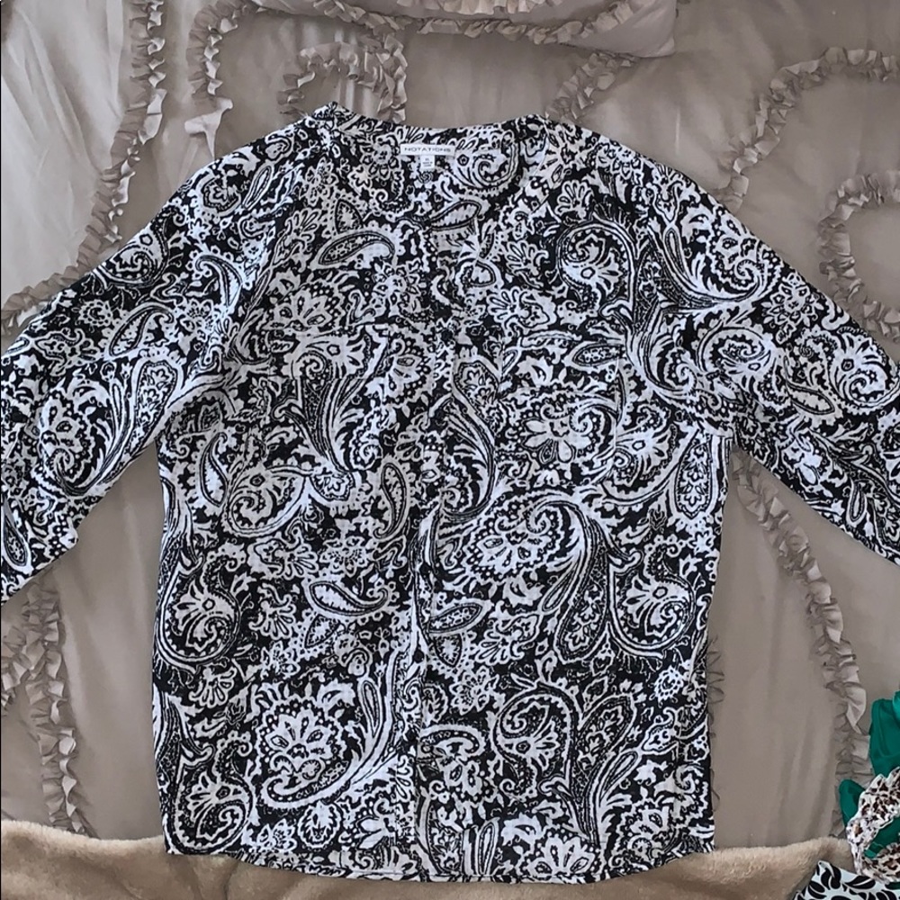 Notations Paisley Print 3 Quarter Sleeve T…